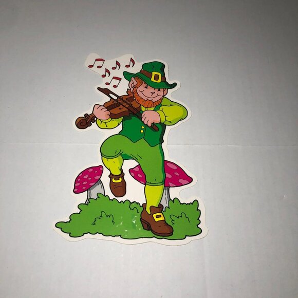Vintage? Die Cut? St. Patrick's Day Decoration Leprechauns Rainbow Pot Of Gold - Picture 9 of 14
